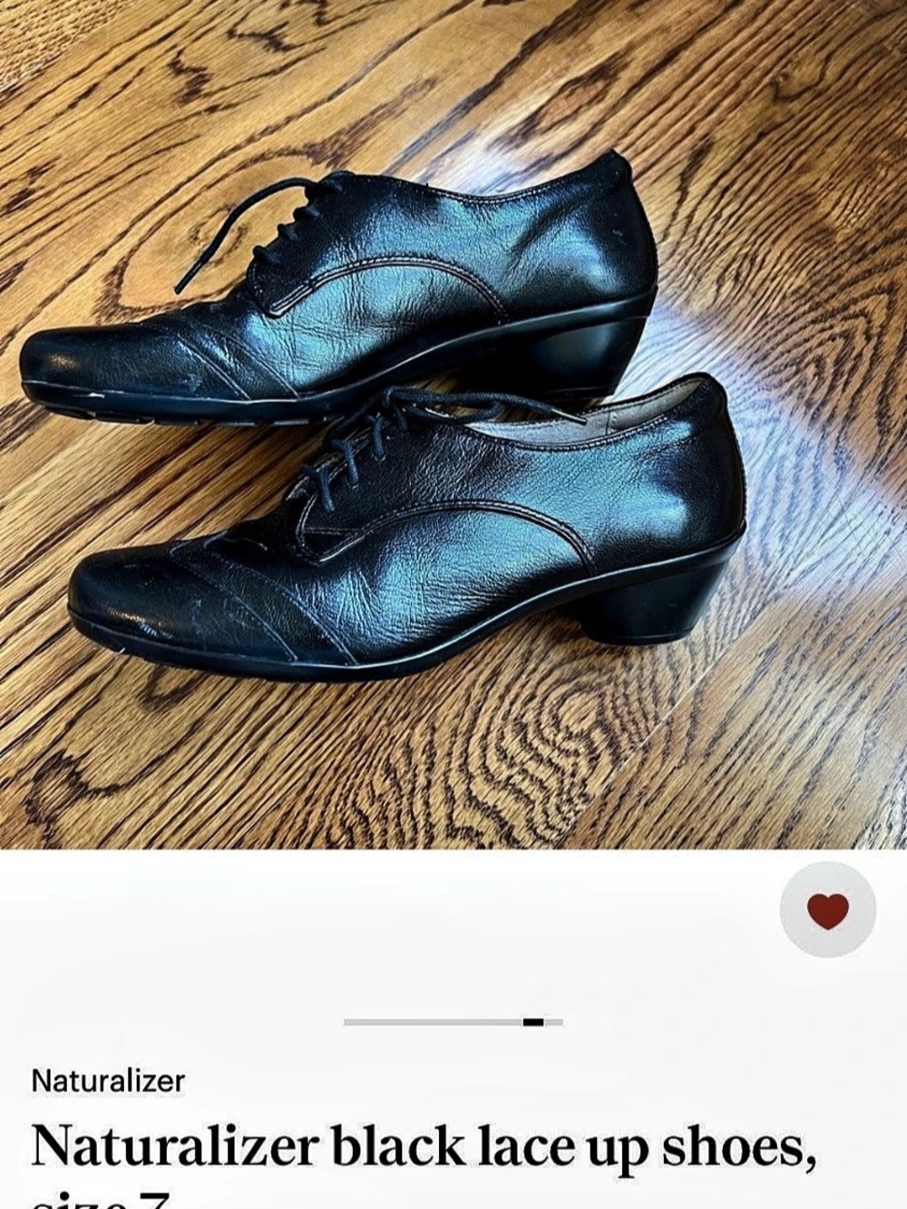 Naturalizer Black Lace-Up Heels US 7